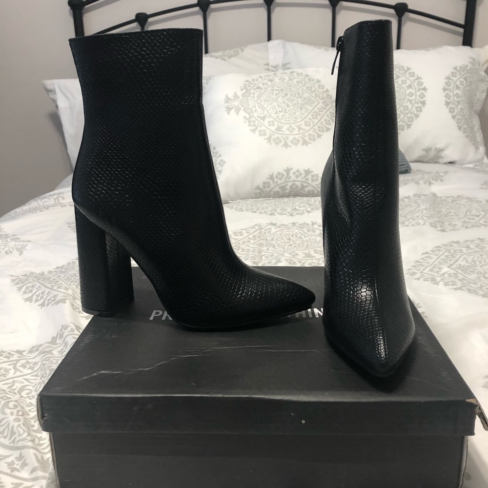 Black Leather Booties
